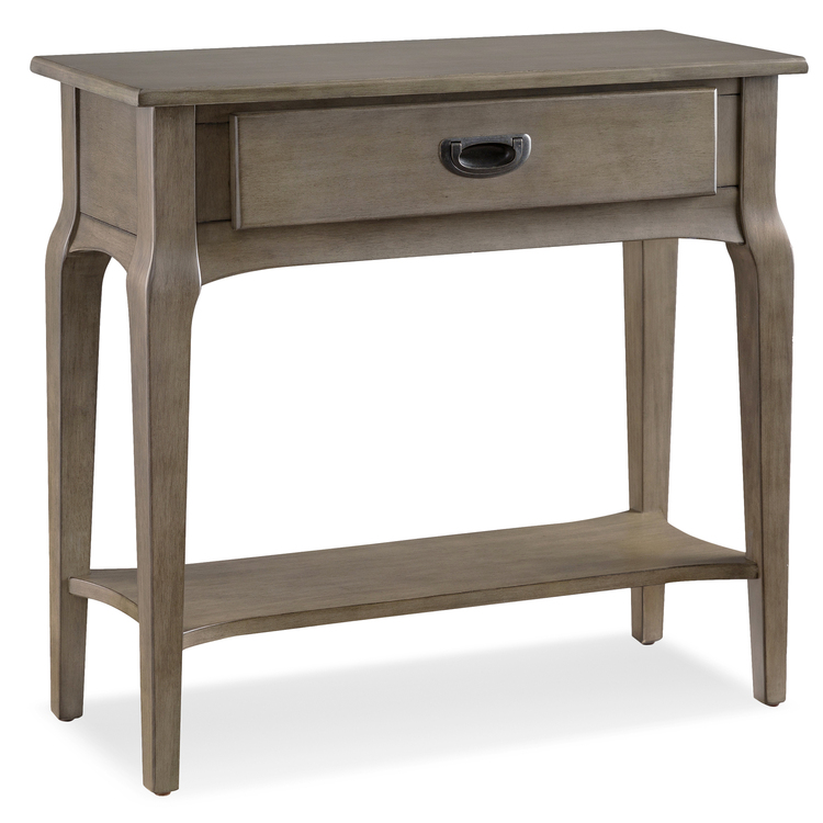 Leick Home 22032-GR Stratus One Drawer Condo/Apartment Hall Console with Shelf, Smoke Gray Wash image - 1