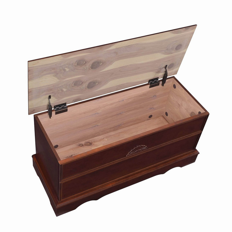 BenJara Traditional Style Lift Top Wooden Chest - Thumbnail 4