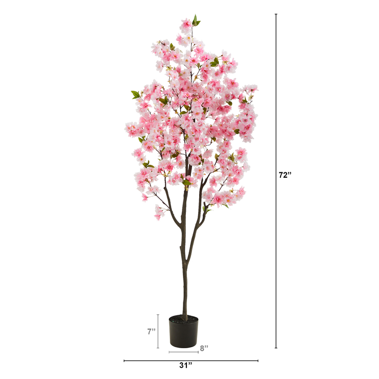 Nearly Natural 6ft. Cherry Blossom Artificial Tree - Image 2