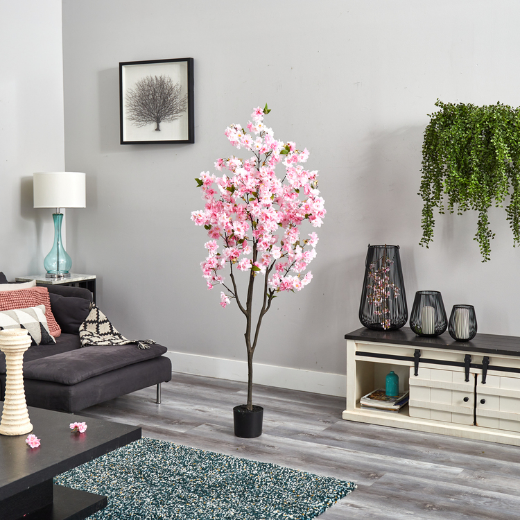 Nearly Natural 6ft. Cherry Blossom Artificial Tree - Image 4