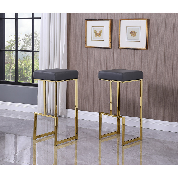 Faux Leather Backless Bar Stool
