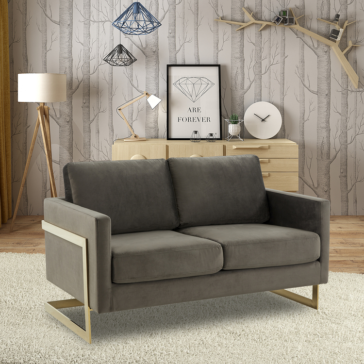 Lincoln Velvet Loveseat by LeisureMod