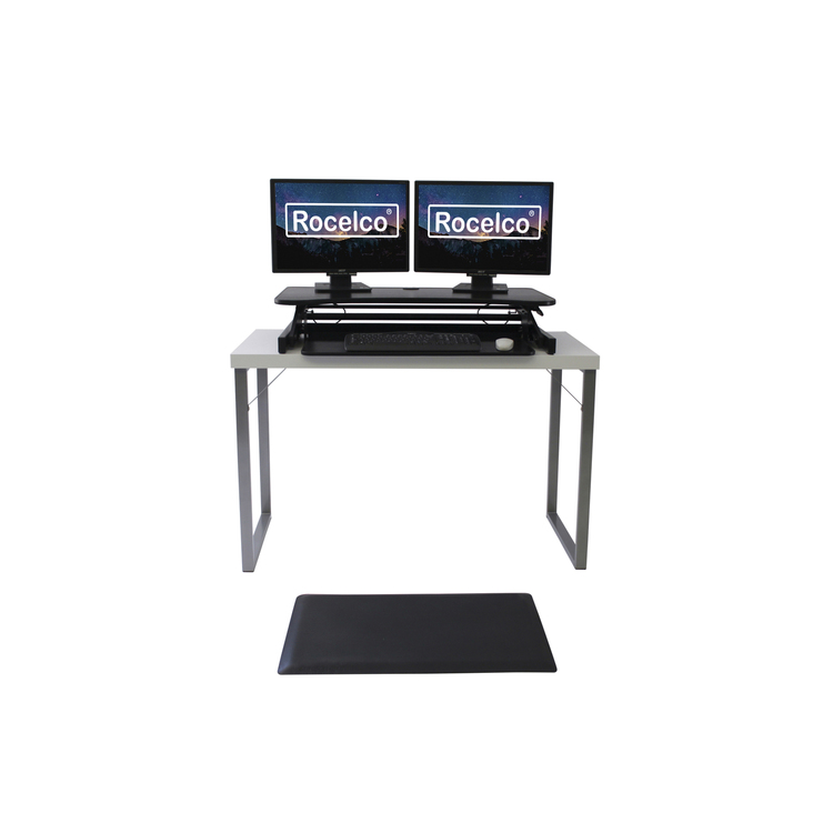 Standing Desk Converter Adjustable Height with Keyboard Tray and Anti Fatigue Mat - Image 2