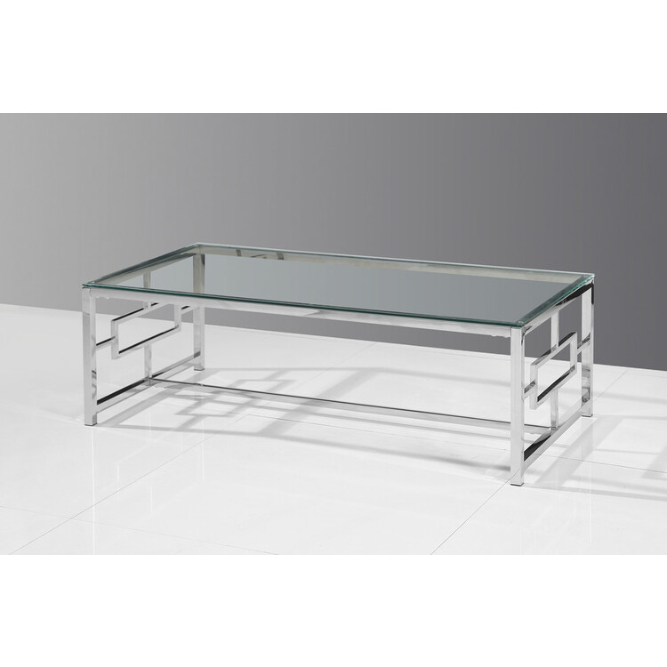 Best Master Furniture Gold Coffee Table - Glass & Stainless Steel ...