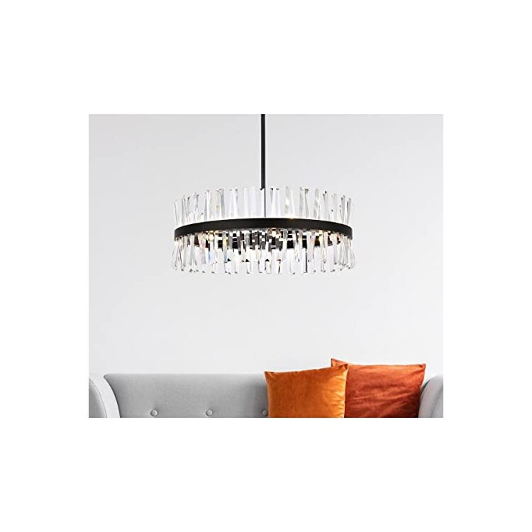 Elegant Lighting Serephina 32 inch crystal round chandelier light in ...