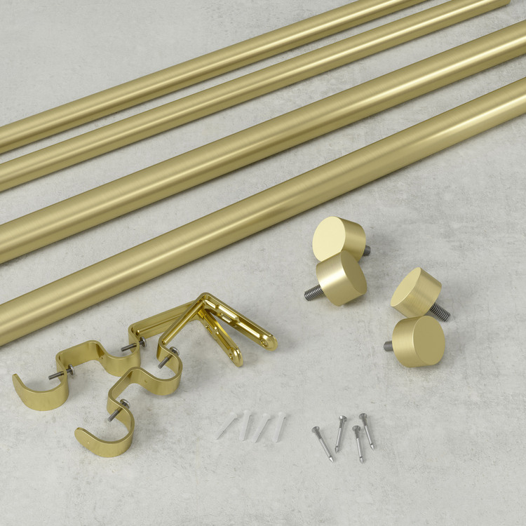 Brass Adjustable Double Curtain Rod Set 120-180 - Umbra - Image 2