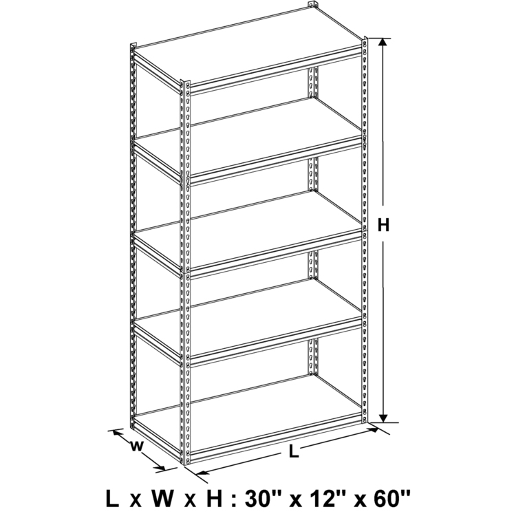 King's Rack 5-Tier Adjustable Steel Shelving Rack - Storage ...