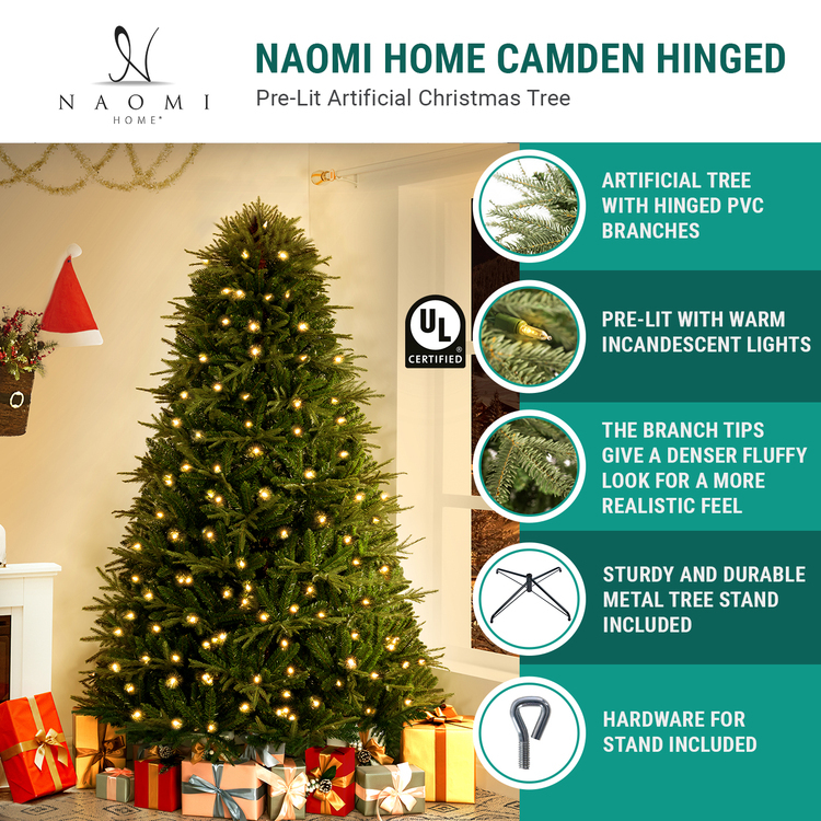 Naomi Home Camden Artificial Christmas Tree with Incandescent