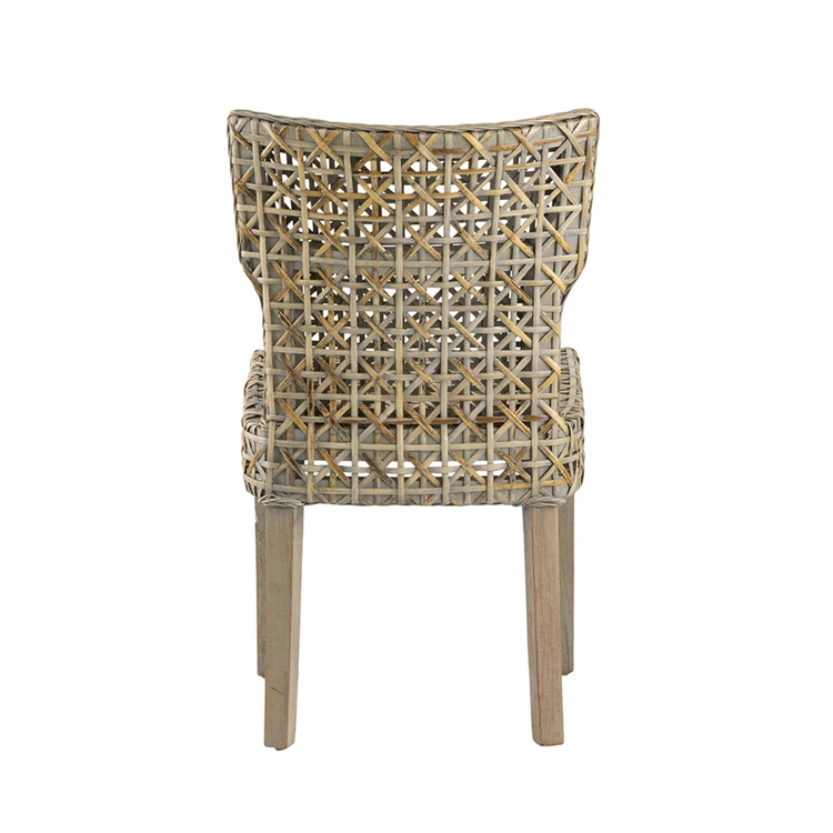 A&B Home Woven Rattan Side Chair - Thumbnail 2