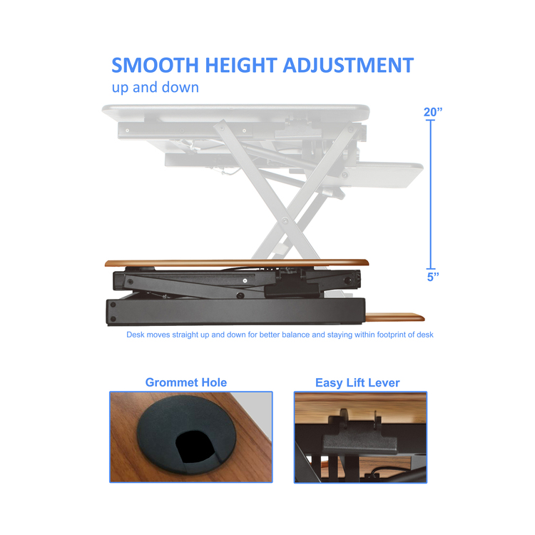 Standing Desk Converter Double Monitor Mount Adjustable Riser - Image 2