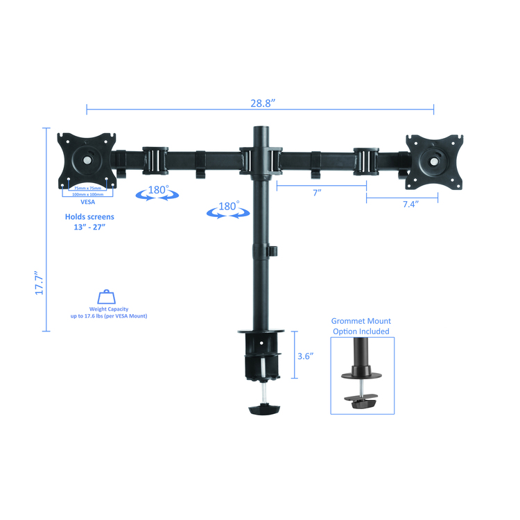 Standing Desk Converter Double Monitor Mount Adjustable Riser - Image 4