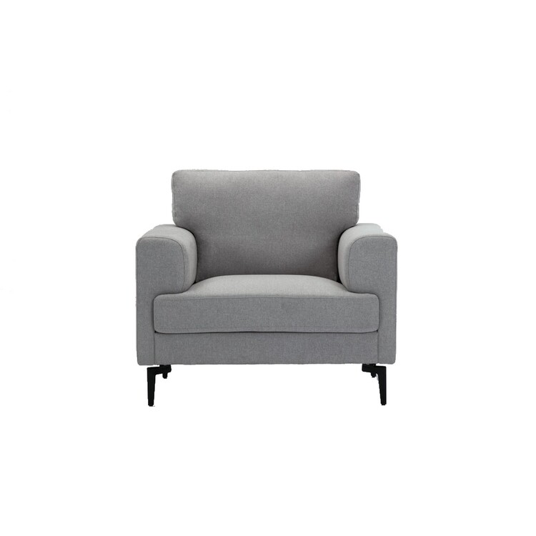 BenJara Chair with Fabric Upholstery and Sleek Metal Legs - Thumbnail 2