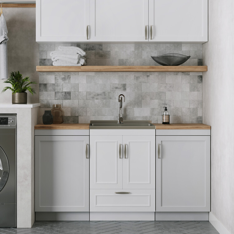 Simpli Home Cardinal Utility Sink & Cabinet - Thumbnail 4