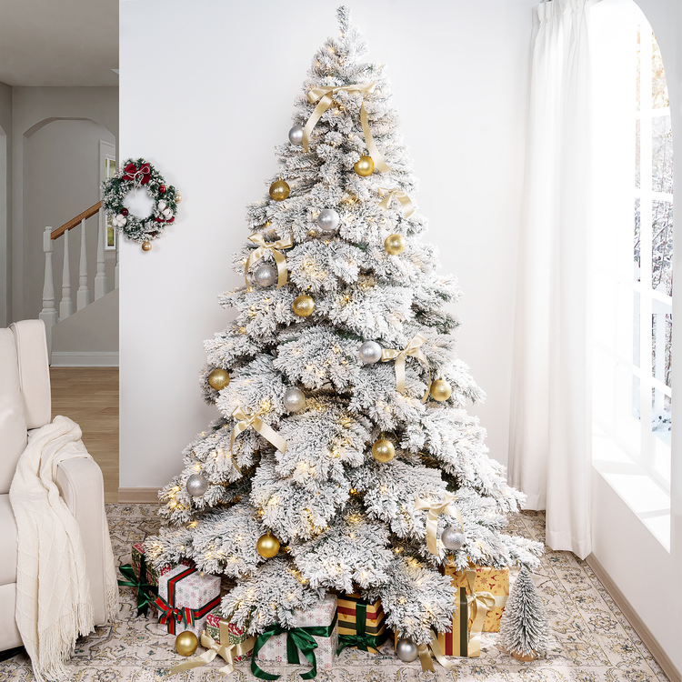 Naomi Home Brittany Nevada Snow Flocked Pre-lit Christmas Tree
