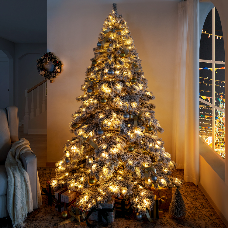 Naomi Home Brittany Nevada Snow Flocked Pre-lit Christmas Tree
