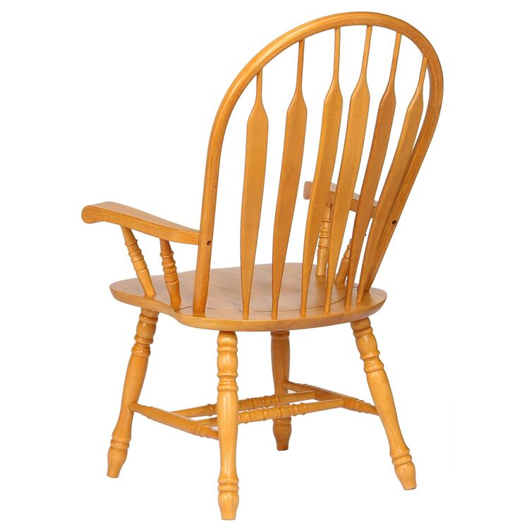 Sunset Trading Windsor Dining Chair - Solid Oak & Comfort Back - Image 6