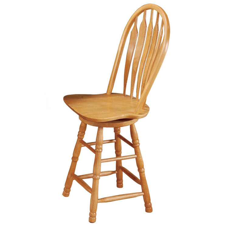 Sunset Trading Oak Selections 24" Swivel Barstool | Counter Height Stool | Light Oak - Image 4