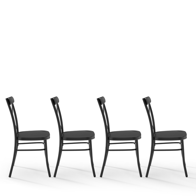 Crosley Camille 4-Piece Metal Dining Chair Set Matte Black - 4 Chairs - Image 5