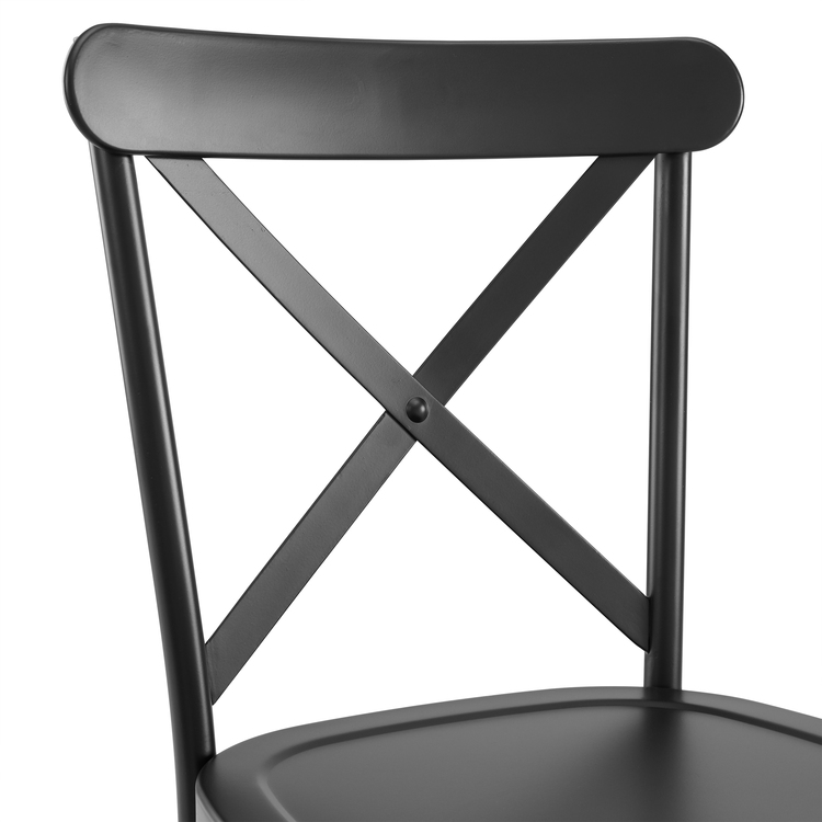 Crosley Camille 4-Piece Metal Dining Chair Set Matte Black - 4 Chairs - Image 7