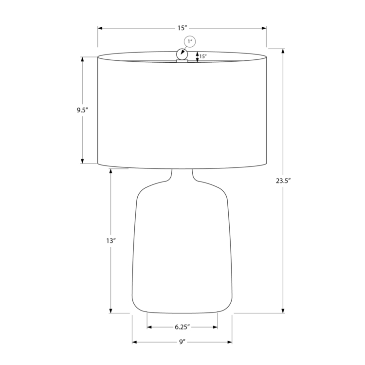Monarch Specialties Lighting, 24"h, Table Lamp, Black Ceramic, Beige Shade, Contemporary - Image 6