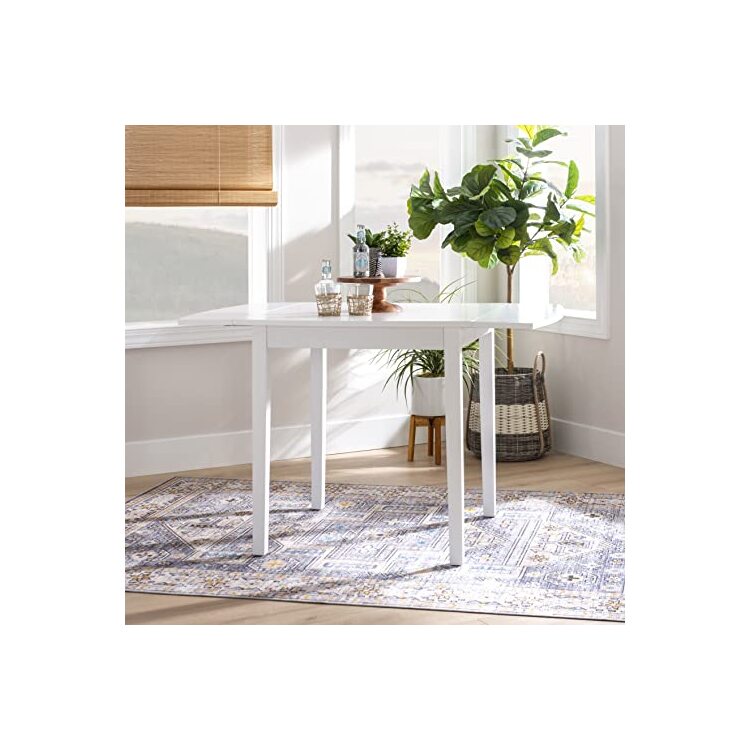 Linon White Drop Leaf Table - Torino Square - Image 4