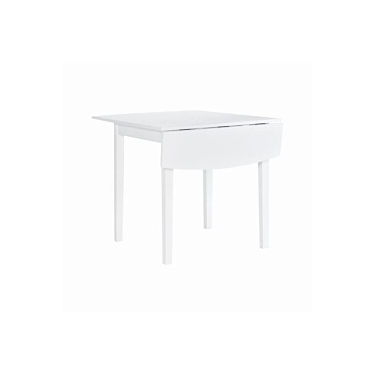 Linon White Drop Leaf Table - Torino Square - Image 9