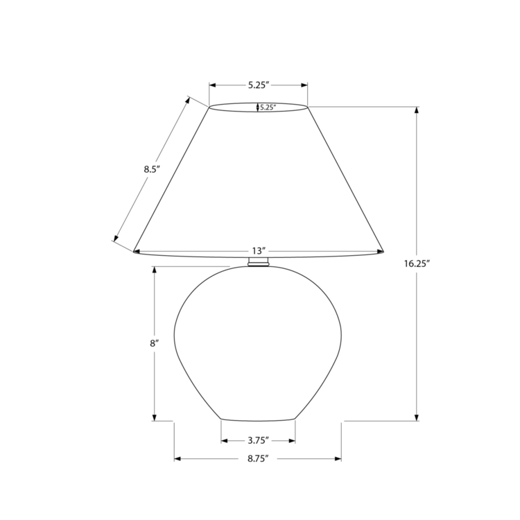 Monarch Specialties Lighting, 16"h, Table Lamp, Cream Shade, Cream Ceramic, Contemporary - Image 5