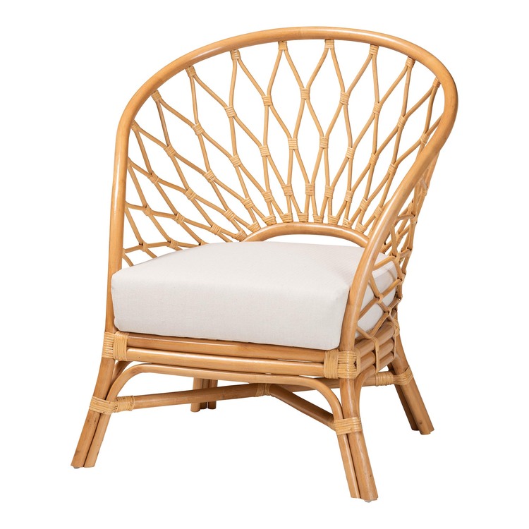 bali & pari Emmeline Bohemian Honey Rattan Accent Chair image - 1