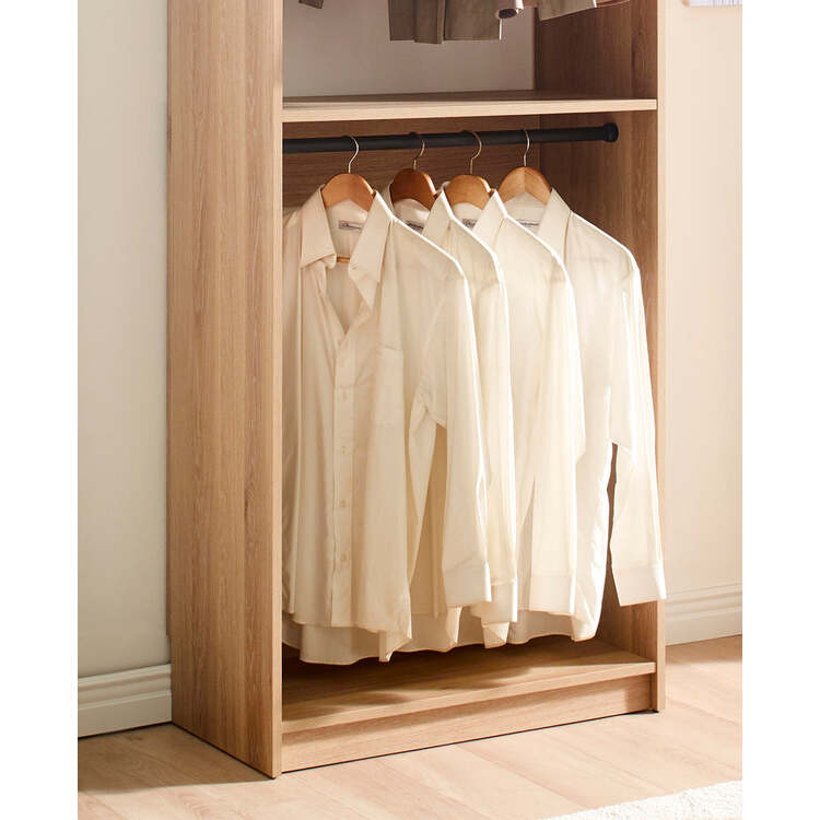 Klair Living Prosper 32" Oak Wood Walk-in Closet with Two Rods - Image 4