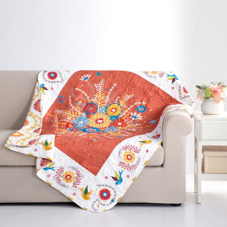 50 x 60 Inch Quilted Throw Blanket with Fil