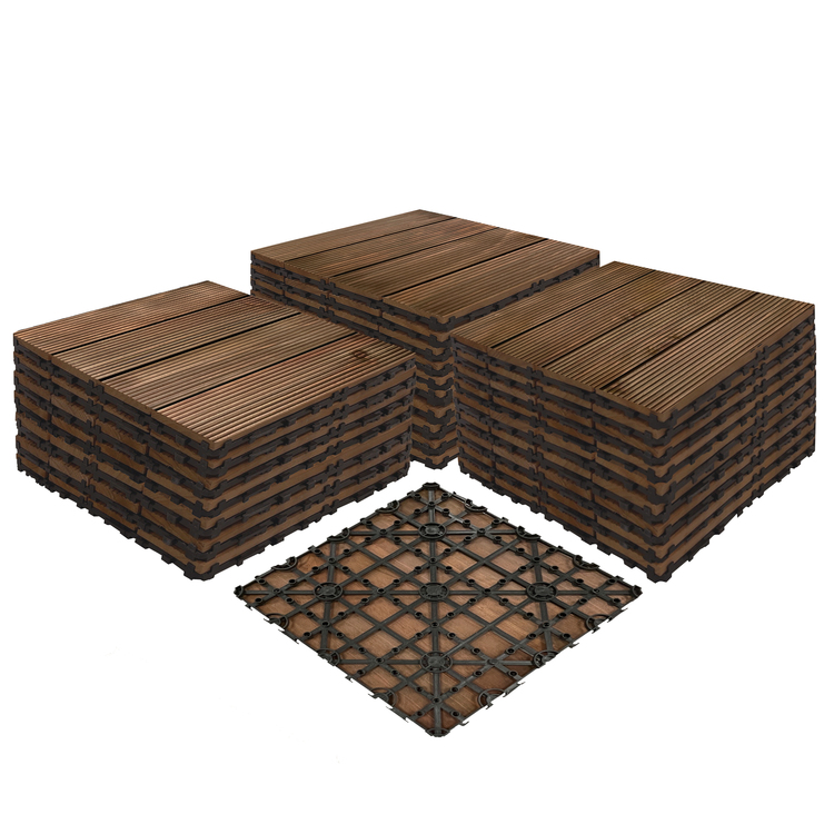 ロッシ Achim OutdoorZ Interlocking 12-in x 12-in Deck Tiles - Plank Royal