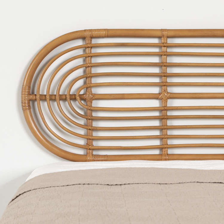 South Shore Rattan Wall-Mounted Headboard Retro Natural Hoya - Image 6