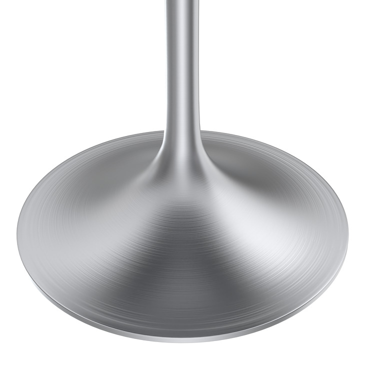 LeisureMod Verve Collection 36" Round Dining Table, Brushed Chrome Base with Black MDF Top - Image 5