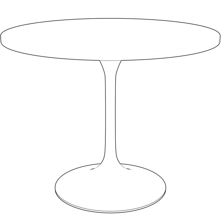 LeisureMod Verve Collection 36" Round Dining Table, Brushed Chrome Base with Black MDF Top - Image 8