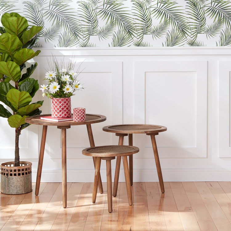 MELROSE International Rattan Accent Tables - Thumbnail 2