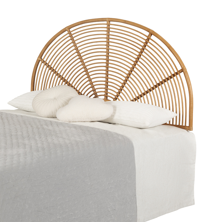 South Shore Rainbow Rattan Headboard - Natural Bloom Wall Decor - Image 2