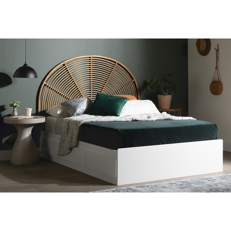 South Shore Rainbow Rattan Headboard - Natural Bloom Wall Decor - Image 3