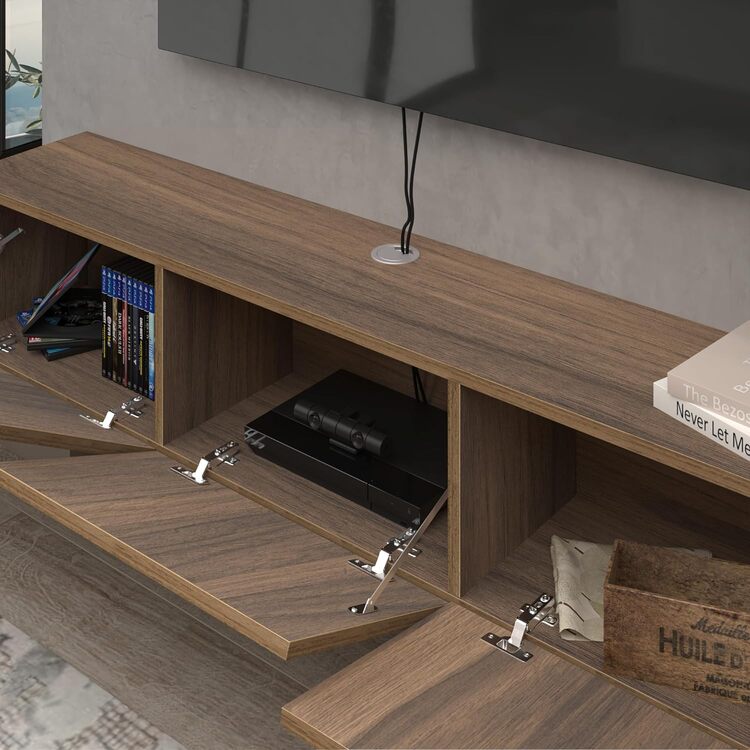 Atelier Mobili Floating TV Stand - Modern Walnut Entertainment Center - Image 4