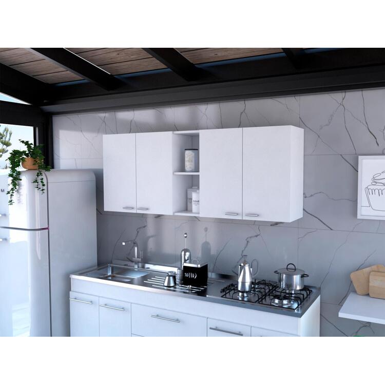 TUHOME portofino 150 four-door wall cabinet white - Image 2