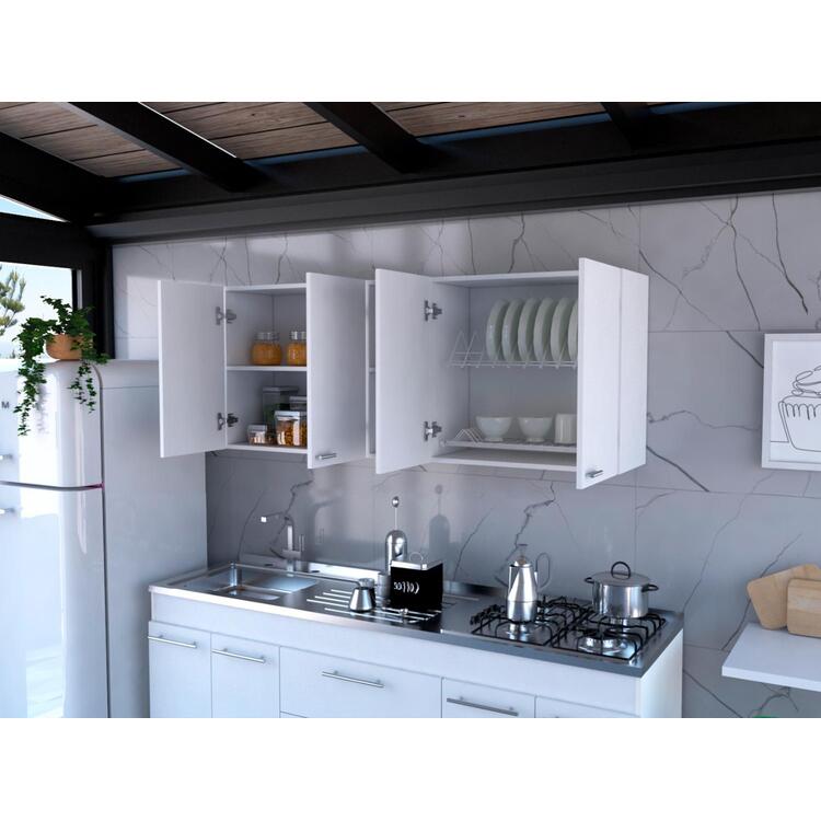 TUHOME portofino 150 four-door wall cabinet white - Image 4