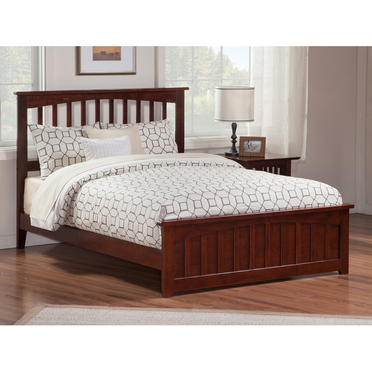 Mission Queen Low Profile Platform Bed with Matching Footboard - Thumbnail 2