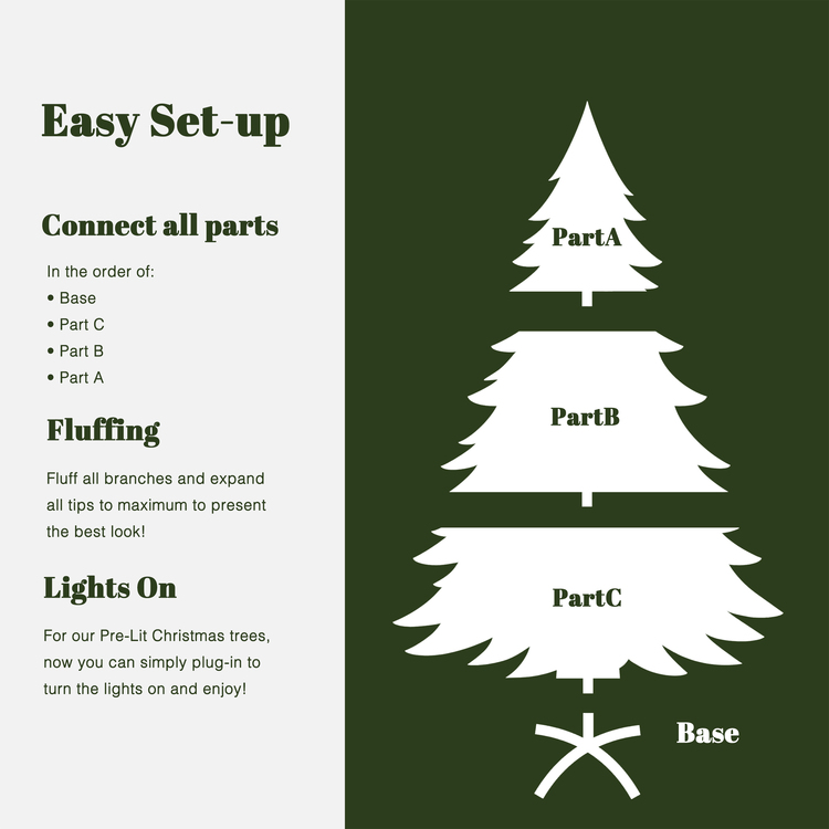 Luxen Home 6ft Pre-Lit Christmas Tree - Full Fir, Holiday Decor - Image 7