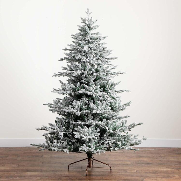 Nearly Natural 7ft. Pre-Lit Artificial Fraser Fir Flocked Christmas Tree with Instant Connect Technology and 400 Warm White LED Lights - Image 13