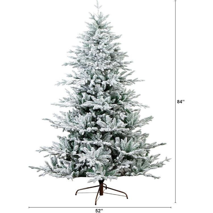 Nearly Natural 7ft. Pre-Lit Artificial Fraser Fir Flocked Christmas Tree with Instant Connect Technology and 400 Warm White LED Lights - Image 15
