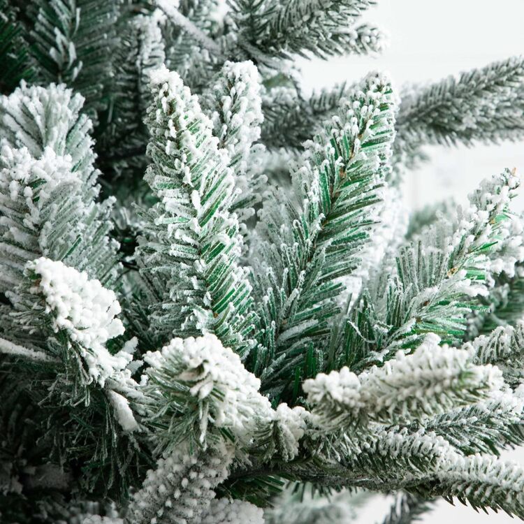 Nearly Natural 7ft. Pre-Lit Artificial Fraser Fir Flocked Christmas Tree with Instant Connect Technology and 400 Warm White LED Lights - Image 4