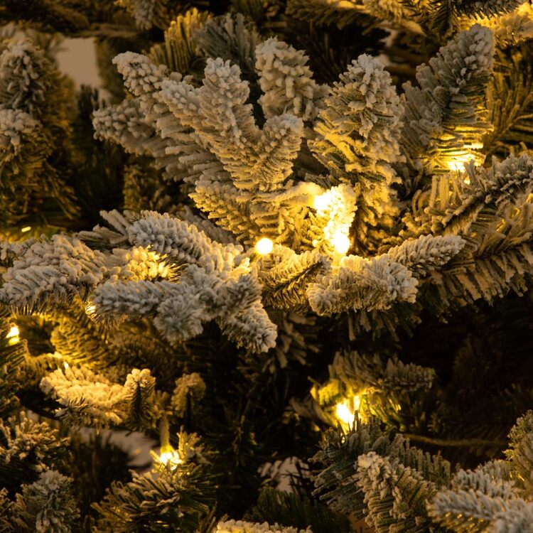 Nearly Natural 7ft. Pre-Lit Artificial Fraser Fir Flocked Christmas Tree with Instant Connect Technology and 400 Warm White LED Lights - Image 5