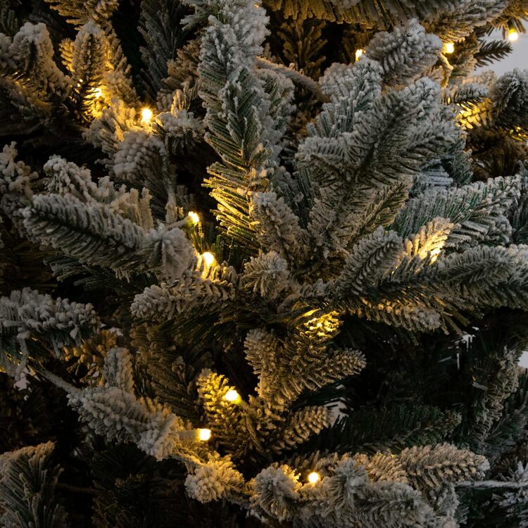 Nearly Natural 7ft. Pre-Lit Artificial Fraser Fir Flocked Christmas Tree with Instant Connect Technology and 400 Warm White LED Lights - Image 8