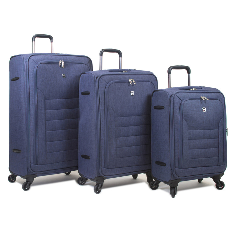 Blue Piece Spinner Luggage Set with Laptop Pocket Carry On
