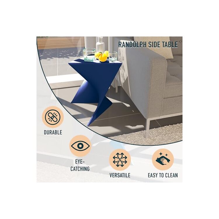 LeisureMod Randolph Modern Accent Side Table Indoor and Outdoor Use (Navy Blue) - Image 3