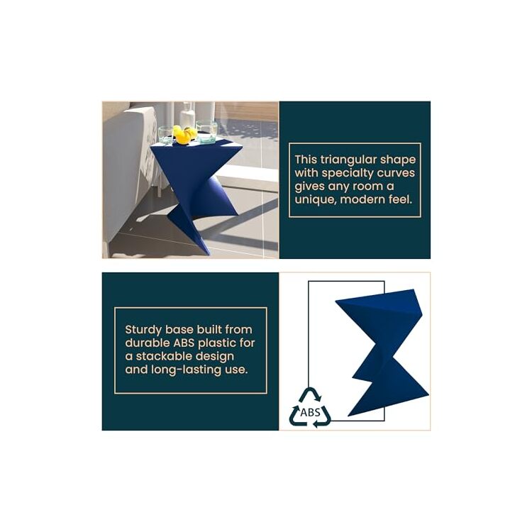 LeisureMod Randolph Modern Accent Side Table Indoor and Outdoor Use (Navy Blue) - Image 4